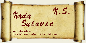 Nada Šulović vizit kartica